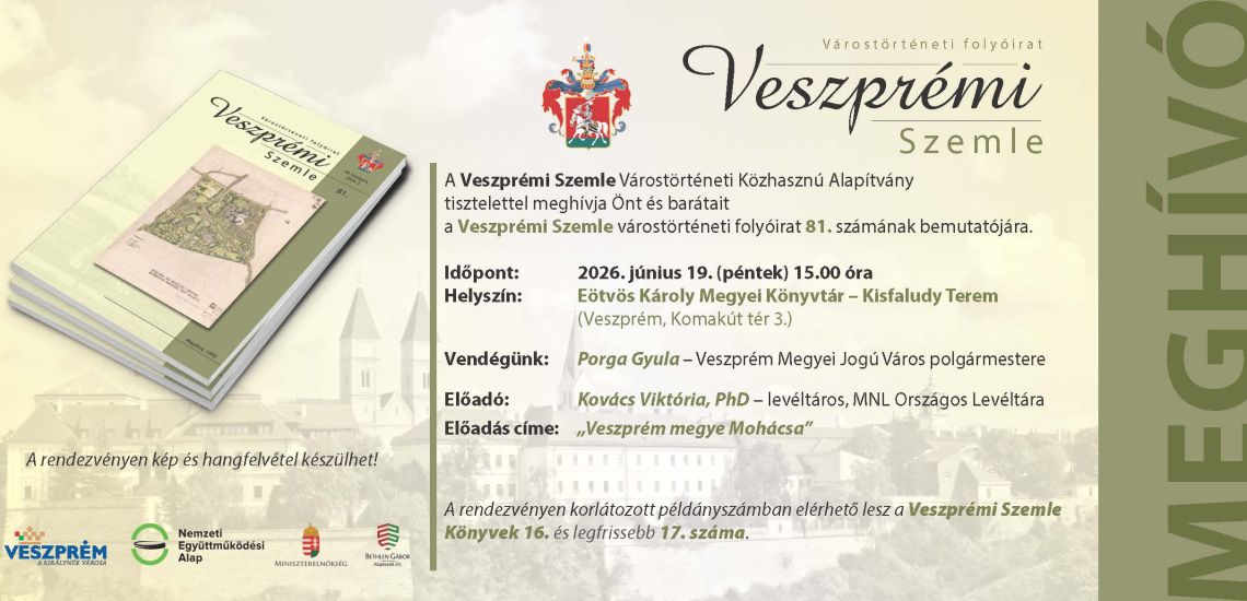 Veszprémi Szemle 80. számának bemutatója