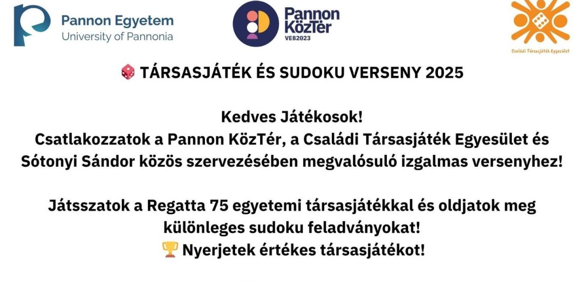Társasjáték és Sudoku verseny 2025.