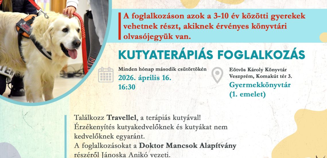 Kutyaterápiás foglalkozás gyermekeknek