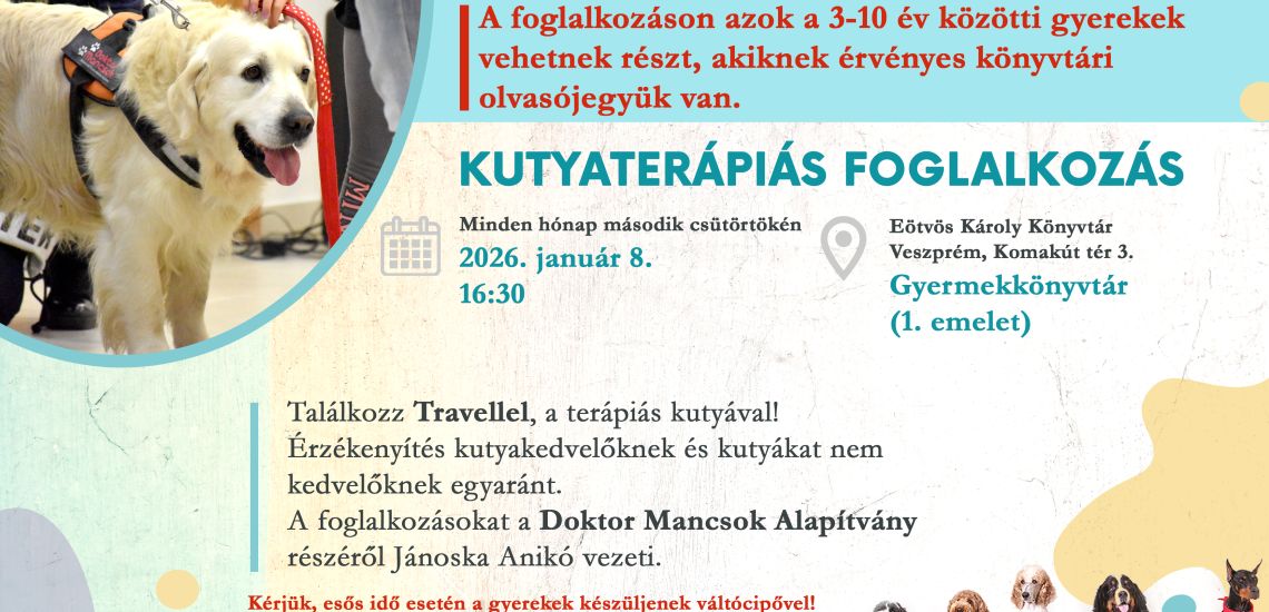 Kutyaterápiás foglalkozás gyermekeknek