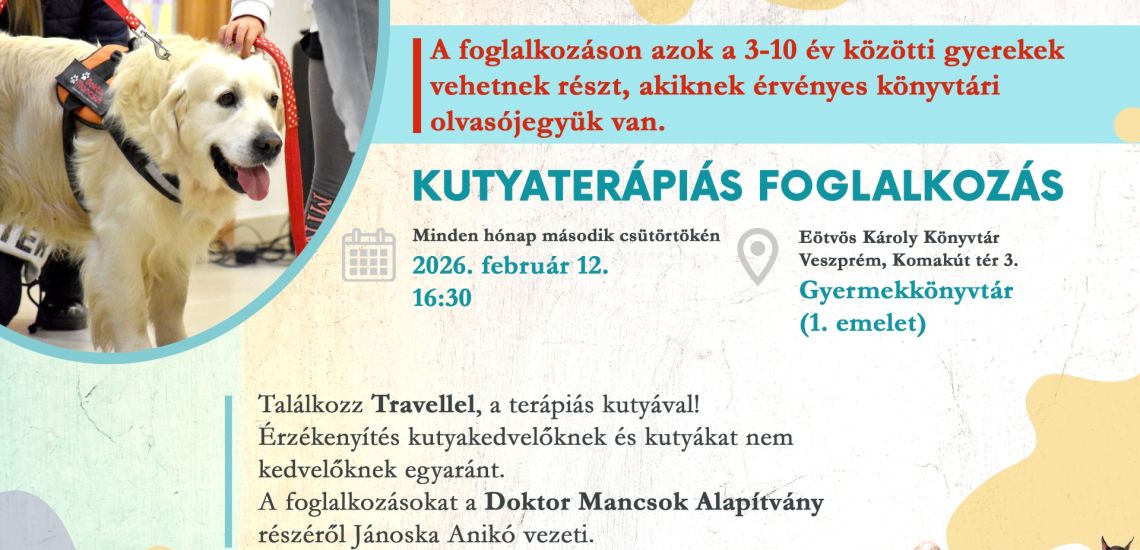Kutyaterápiás foglalkozás gyermekeknek