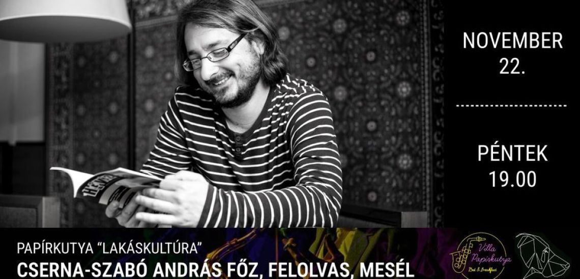 „LAKÁSKULTÚRA”: Cserna-Szabó András főz, felolvas, mesél