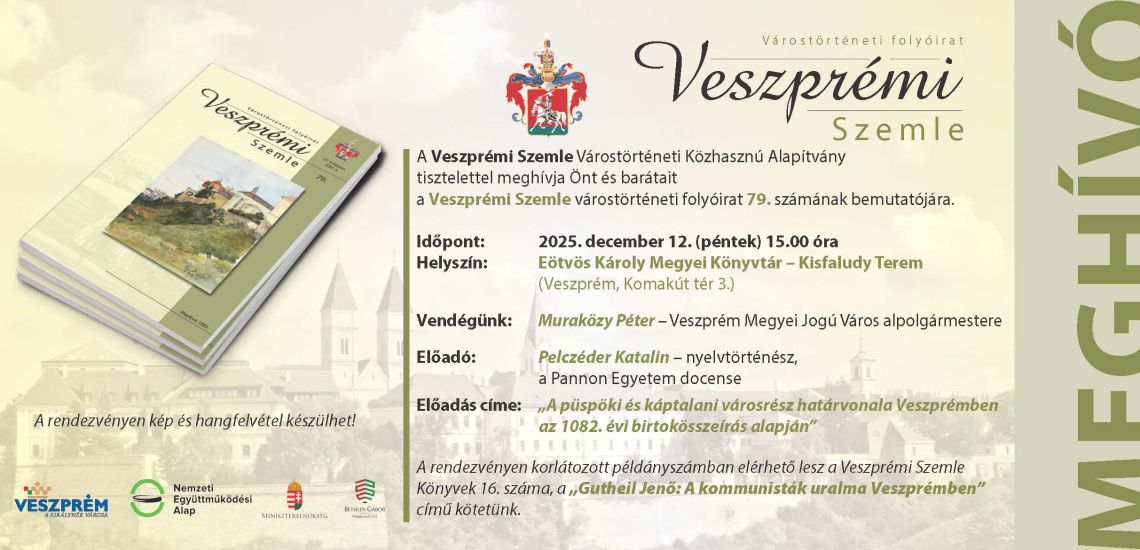 Veszprémi Szemle 79. számának bemutatója