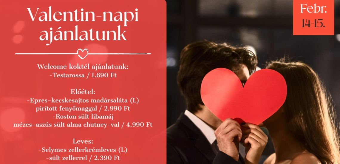 Valentin-napi vacsora a Malomkert Sörházban
