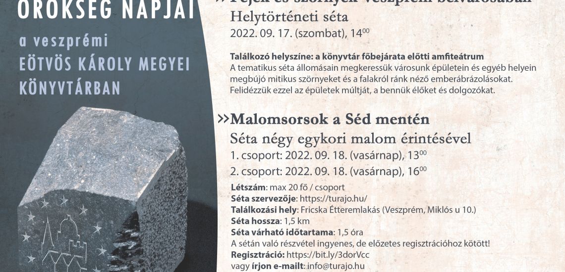 Malomsorsok a Séd mentén - Séta négy egykori malom érintésével / Kulturális Örökség Napjai 2022
