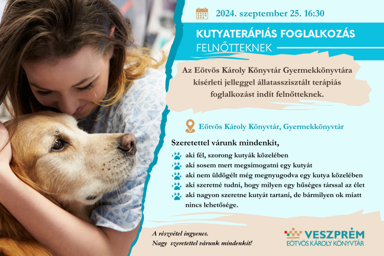 Kutyaterápiás foglalkozás gyermekeknek