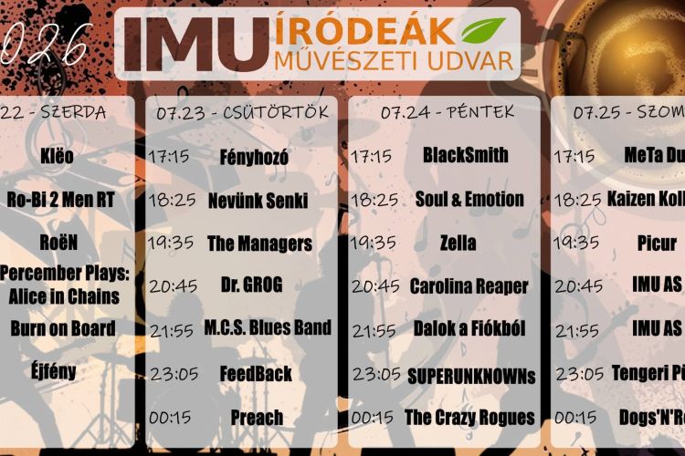 IMU - Íródeák Művészeti Udvar 2026