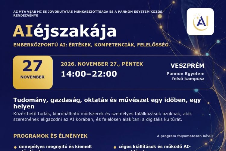 AIéjszakája 2026  / Tudomány – Gazdaság – Művészet találkozása