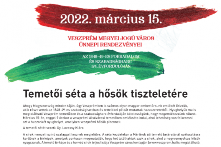 Temetői séta az 1848-as hősök tiszteletére