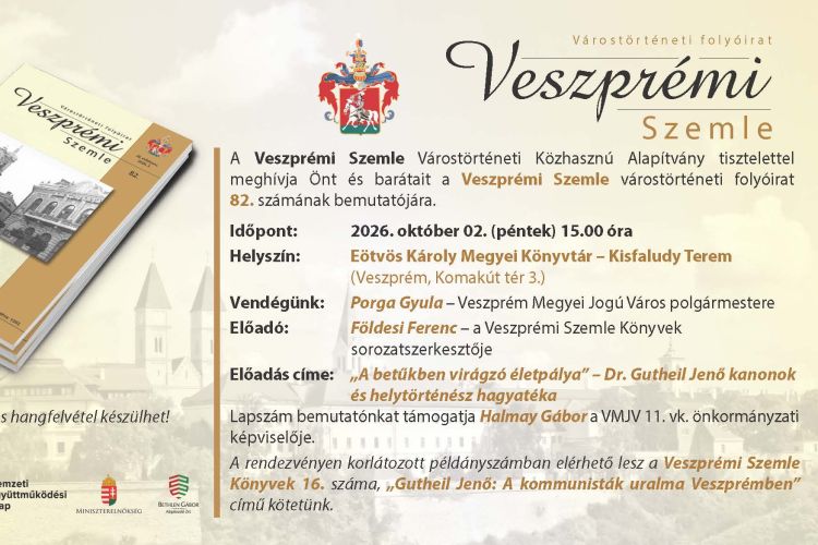 Veszprémi Szemle 82. számának bemutatója