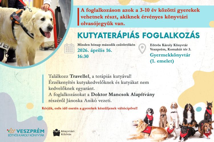 Kutyaterápiás foglalkozás gyermekeknek