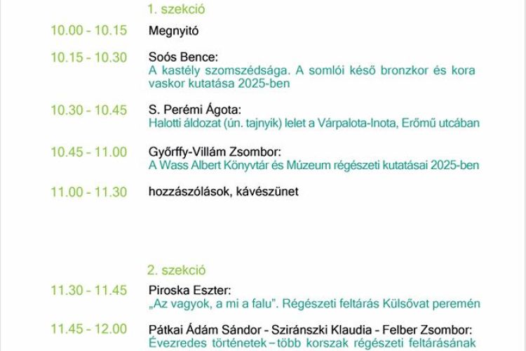 'Régészeti kutatások Veszprém Vármegyében' - konferencia