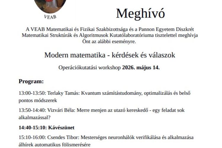 Modern matematika - kérdések és válaszok - operációkutatási workshop