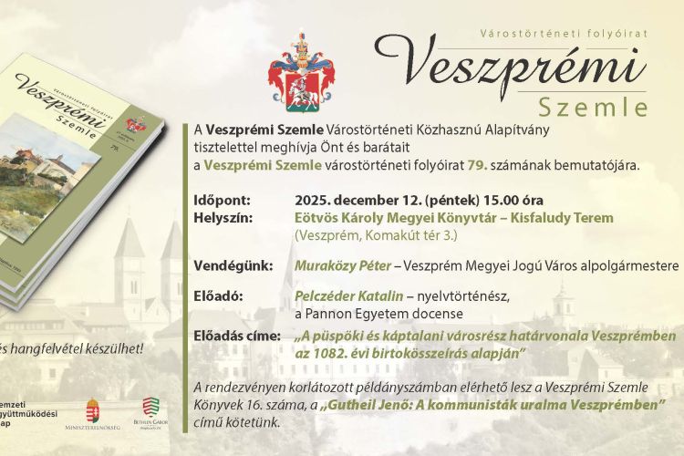 Veszprémi Szemle 79. számának bemutatója