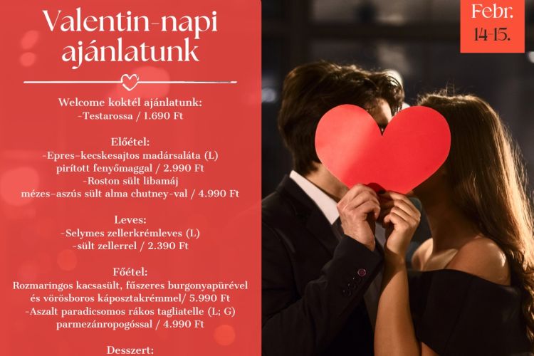 Valentin-napi vacsora a Malomkert Sörházban