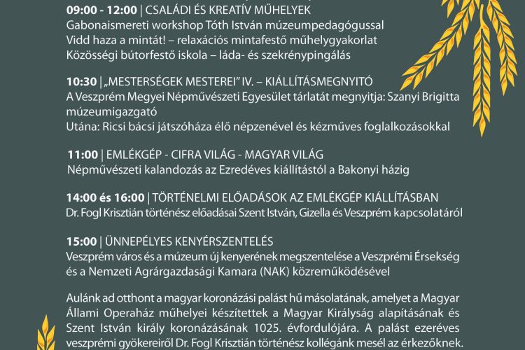 Augusztus 20-i ünnepi programok - Laczkó Dezső Múzeum