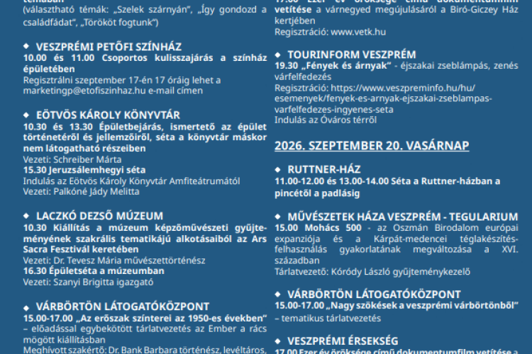 Kulturális Örökség Napjai 2026  