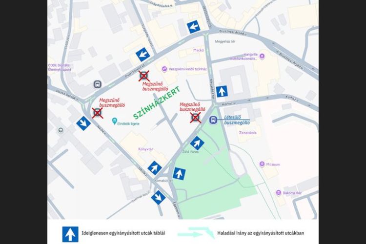 Július 1-től jelentősen változik a közlekedés Veszprém belvárosában