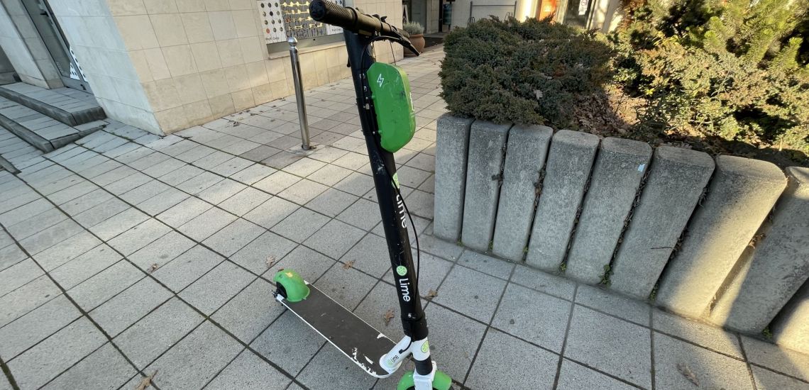 Lime electric scooter