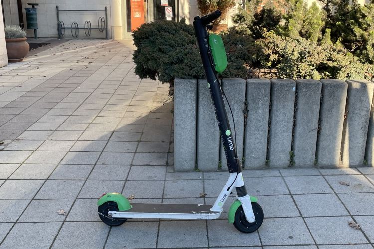 Lime electric scooter