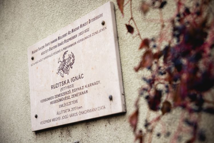 Die Gedenktafel des Violinisten Ignác Ruzitska